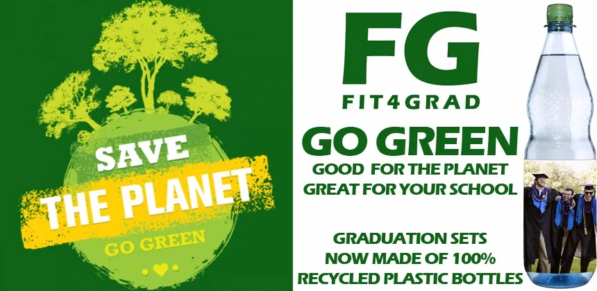 GO GREEN - FIT4GRAD sustainable graduation collection made from recycled PET bottles